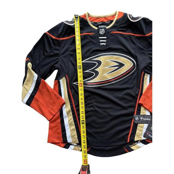 Fanatics NHL Anaheim Ducks Breakaway Black Orange Home Jersey Men’s Size Medium - Picture 2 of 5